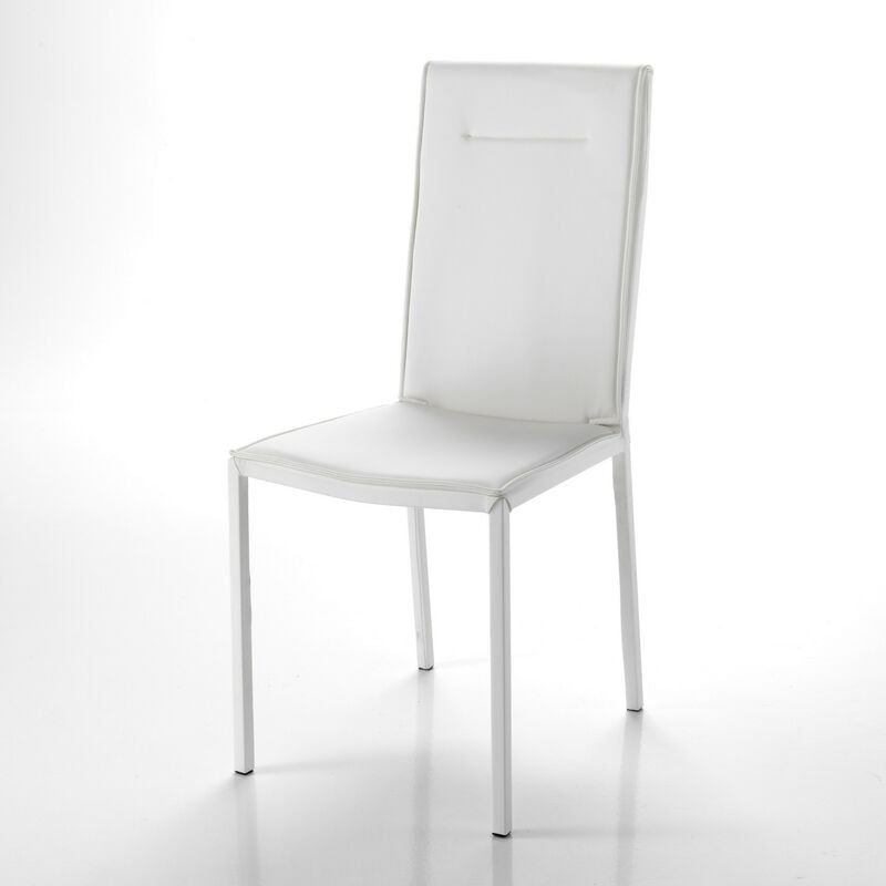 foto del prodotto oresteluchetta set 2 sedie in pelle sintetica bianche cm. h.99 x l.44 x p.55
