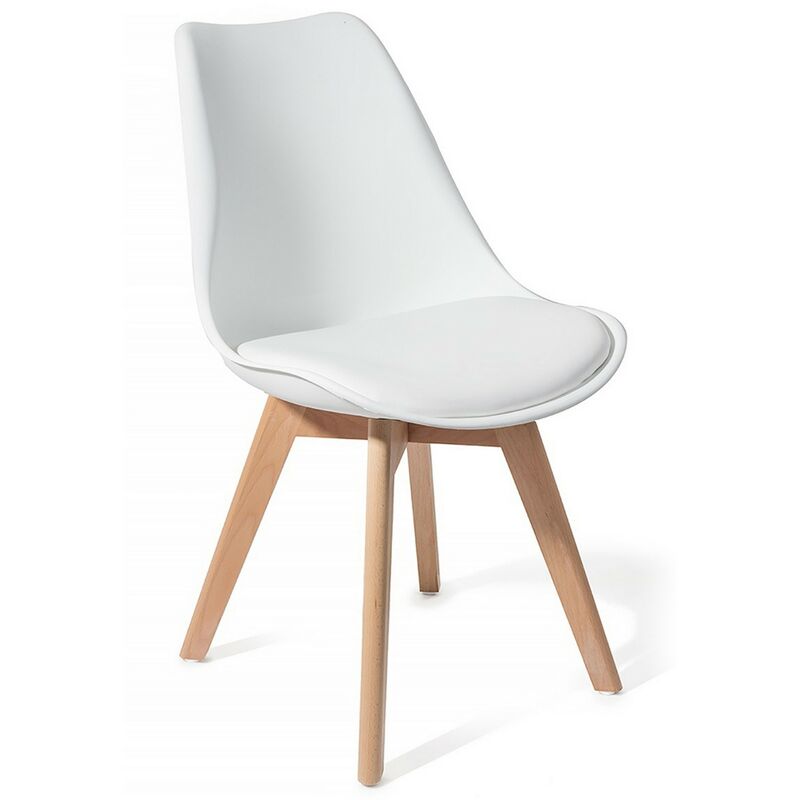 foto del prodotto oresteluchetta - set 4 sedie in pelle sintetica bianche cm. h.81 x l.49 x p.54