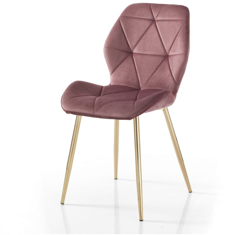 foto del prodotto oresteluchetta set 4 sedie in tessuto effetto velluto rosa cipria cm. h.87 l.49 p.59