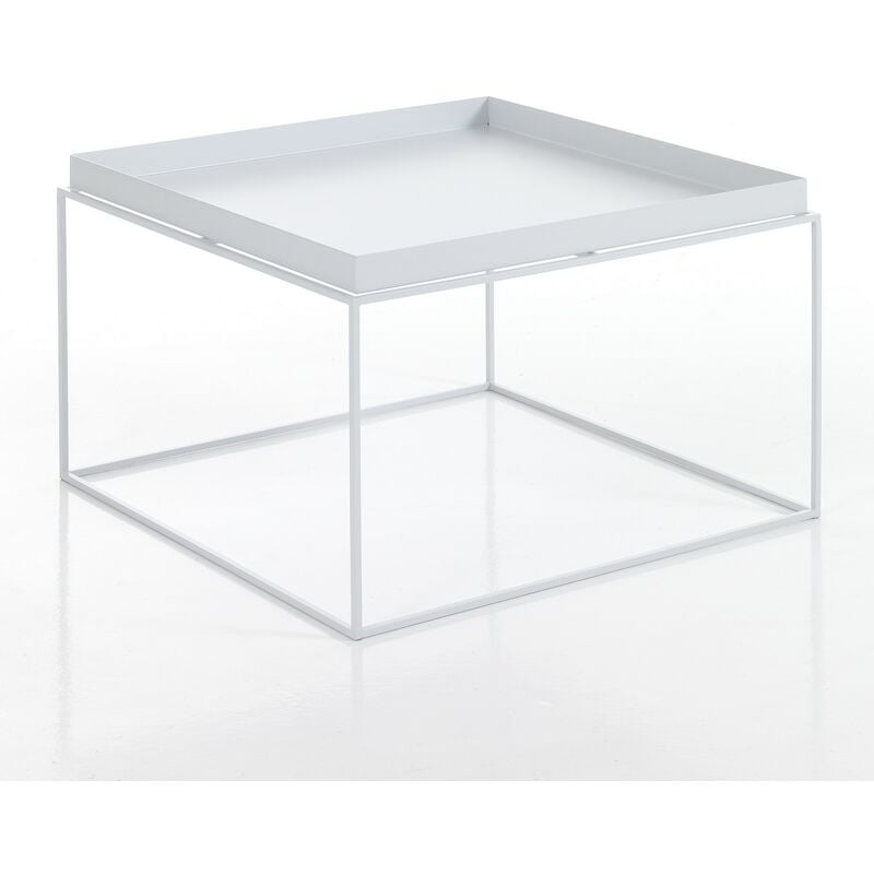 foto del prodotto oresteluchetta - tavolino da esterno in acciaio bianco h.40 x l.60 x p.60