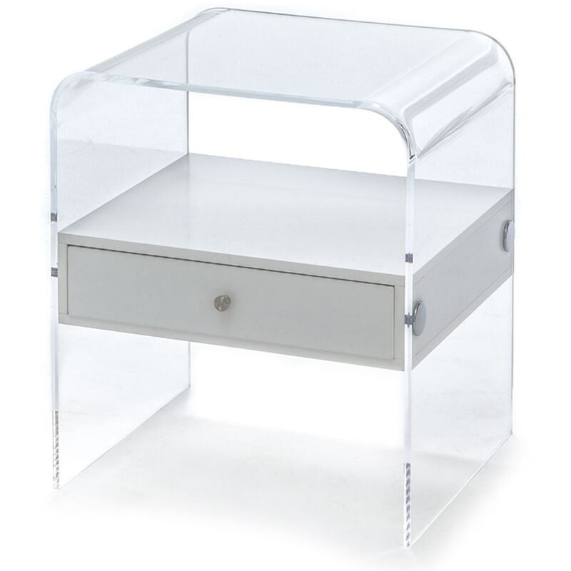 foto del prodotto oresteluchetta - tavolino in acrilico trasparente cm. h.45 x l.40 x p.33