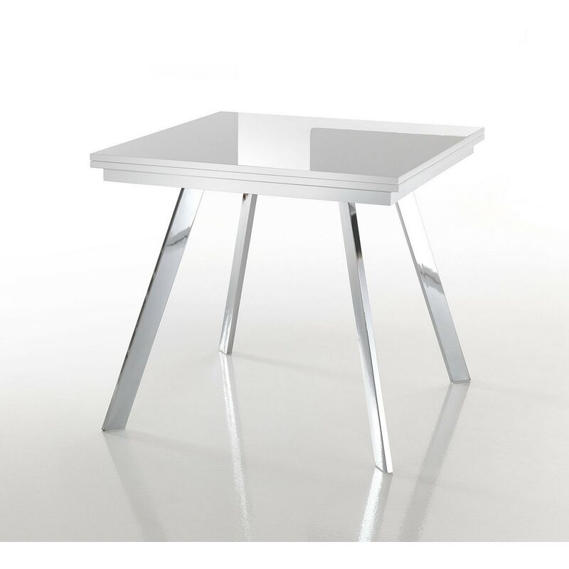 foto del prodotto oresteluchetta tavolo allungabile effetto legno bianco cm. l.85 170xp.85xh.75,5 73,5