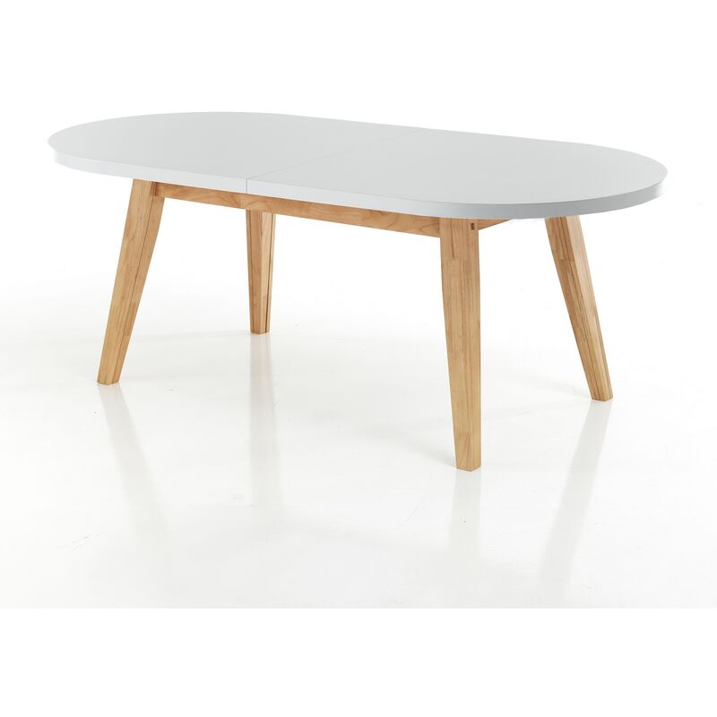 foto del prodotto oresteluchetta tavolo allungabile effetto legno laccato bianco cm. h.78xp.90xl.180
