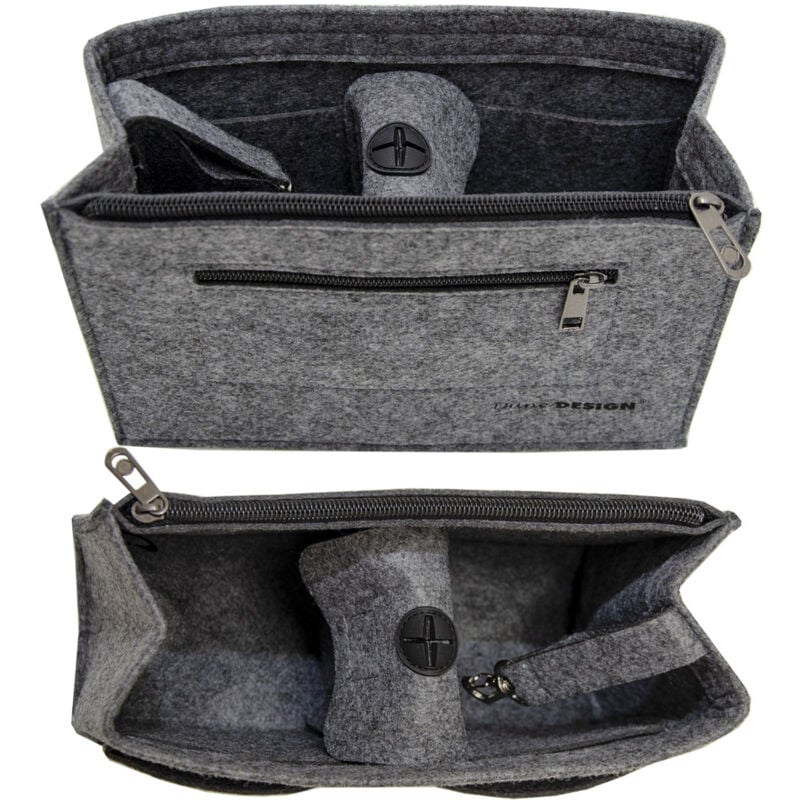 foto del prodotto organizer borsa 23x10x16cm shopper organizzatore feltro borsetta interna grigio