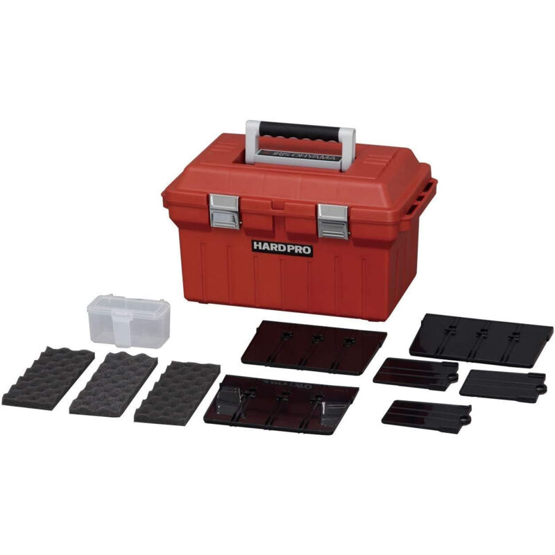 foto del prodotto organizer, custodia, baule, cestino, cassetta degli attrezzi, fai da te, chiusura a vite, senza bpa, hp 46, rosso, impilabile, clip di chiusura l28