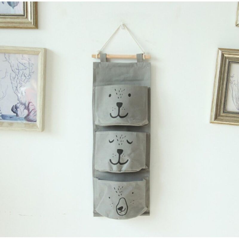 foto del prodotto organizer da appendere con 3 tasche, organizer da appendere, borsa portaoggetti da appendere per la cameretta dei bambini