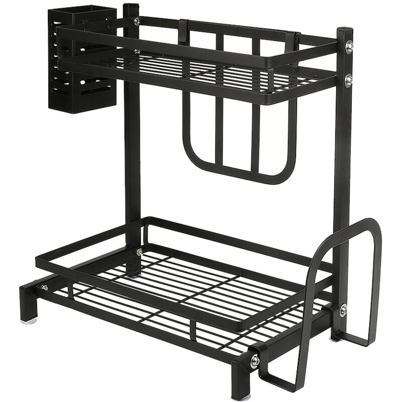 foto del prodotto organizer da cucina,due strati,portabottiglie per spezie,34 21 41,7 cm