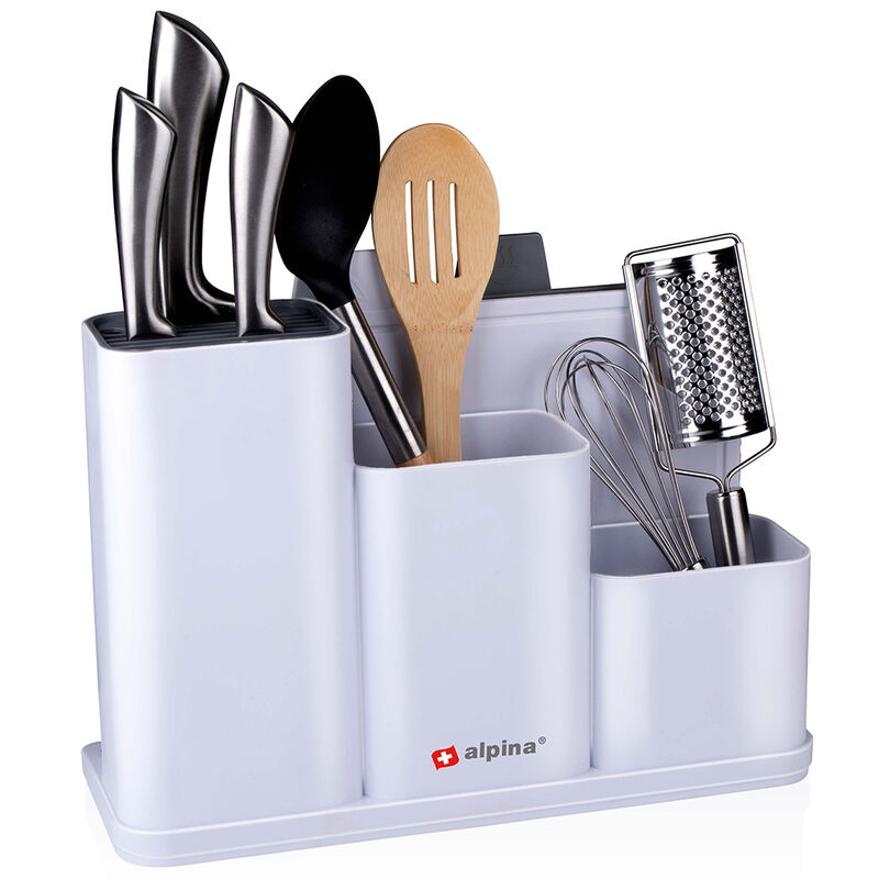 foto del prodotto organizer da cucina portamensoli coltelli posate con 2 taglieri 34 x 13 x 23 cm