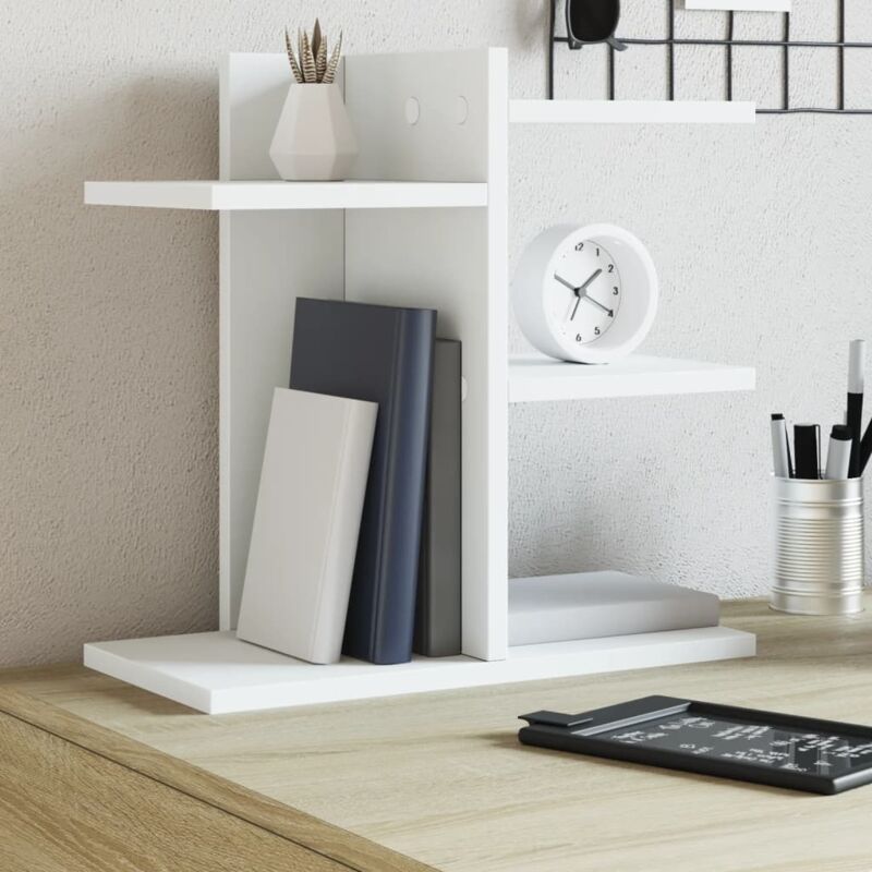 foto del prodotto organizer da scrivania bianco 42x21,5x42 cm legno multistrato vidaxl