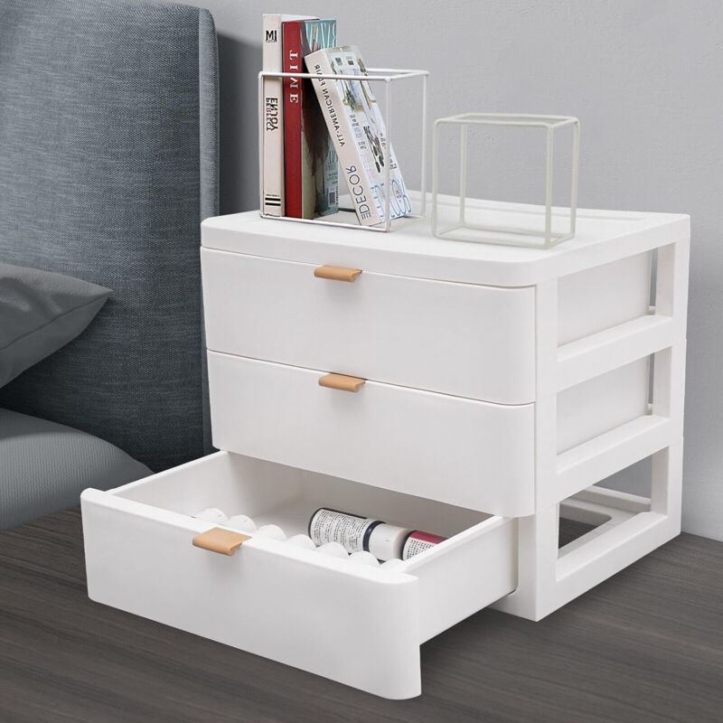 foto del prodotto organizer da scrivania, con cassetti in acrilico, 3 pezzi, per cassetti, ufficio, impilabile, per cancelleria e accessori da scrivania, colore 