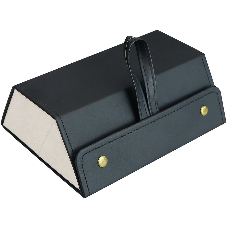 foto del prodotto organizer da viaggio per occhiali da sole in pelle pieghevole a 3 slot