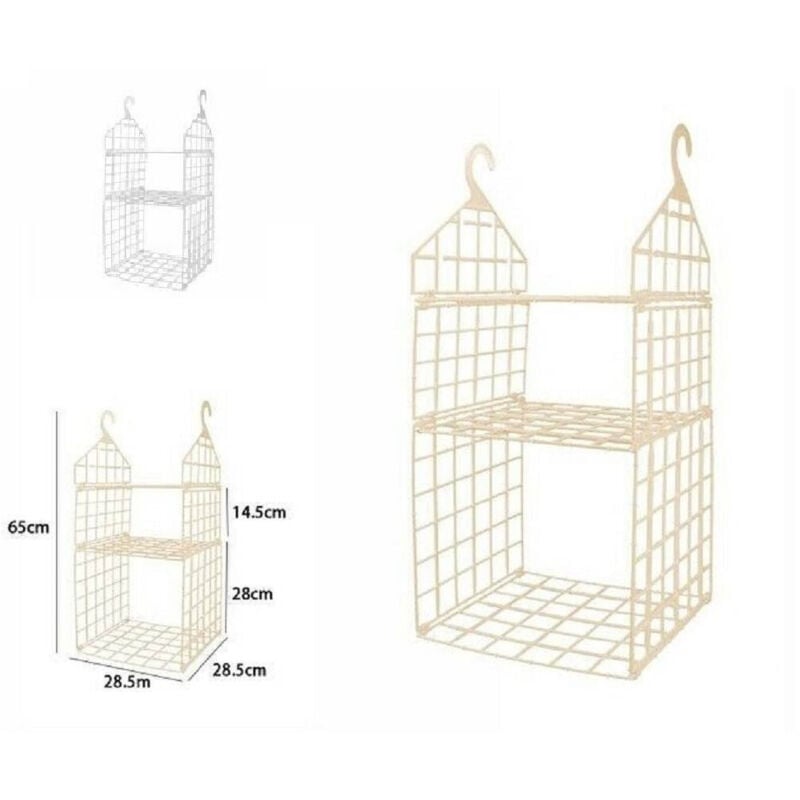 foto del prodotto organizer per armadio 3 ripiani con ganci grucce salvaspazio 65x28.5x28.5cm 70944 - - trade shop traesio