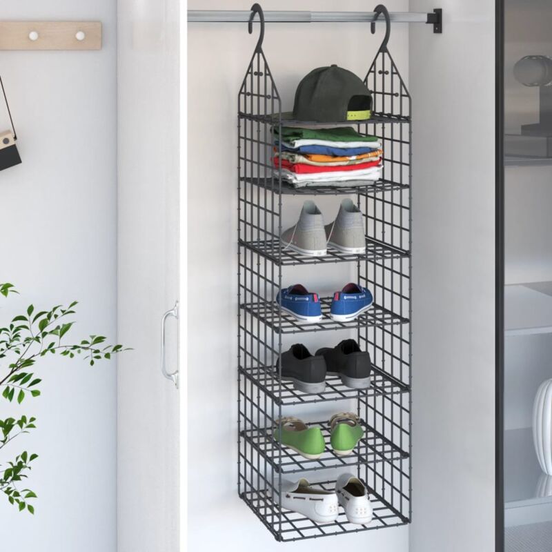 foto del prodotto organizer per armadio da appendere con 7 ripiani vidaxl grigio