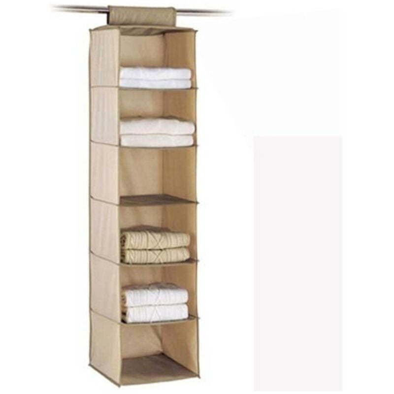 foto del prodotto organizer per armadio portatutto a 6 ripiani scomparti salvaspazio pieghevole trade shop traesio