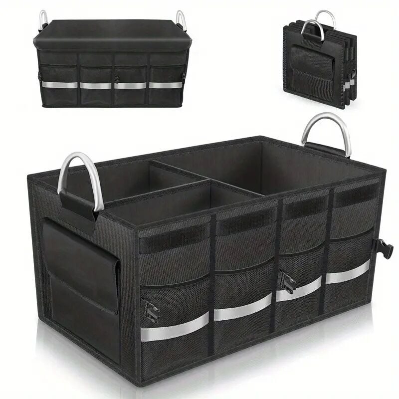 foto del prodotto organizer per bagagliaio auto impermeabile, pieghevole, contenitore per auto, borsa portaoggetti per auto durevole