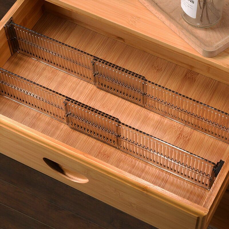 foto del prodotto organizer per cassetti set da 4 divisorio regolabile in plastica per cassetti organizer per posate per cassetto della cucina, del bagno o della