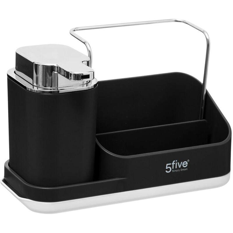 foto del prodotto organizer per lavello neo grigio nero con dispenser 300ml 5five