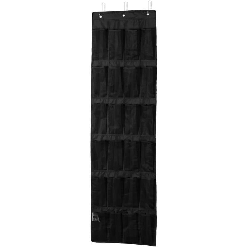 foto del prodotto organizer per scarpe da appendere, in rete sopra la porta, 19 x 64 , con 24 tasche, nero