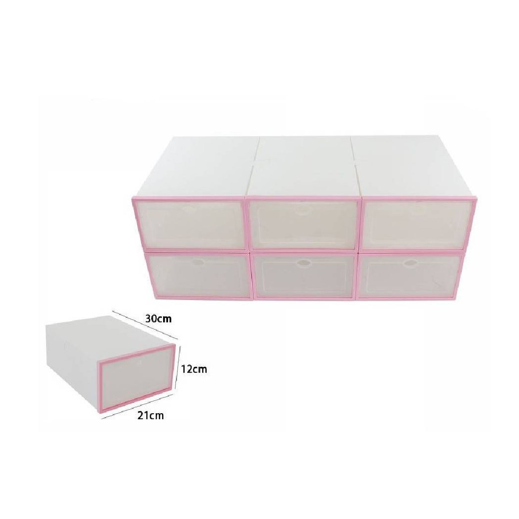 foto del prodotto organizer portascarpe a cubi 6 scomparti 6 paia box contenitore scarpiera 70519 trade shop traesio