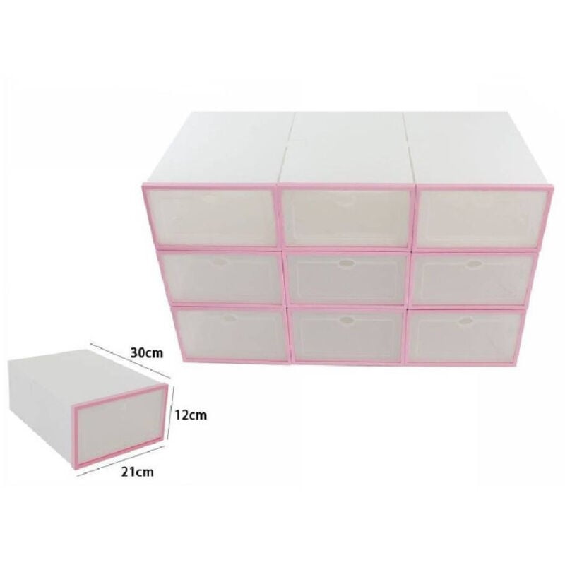 foto del prodotto organizer portascarpe a cubi 9 scomparti 9 paia box contenitore scarpiera 70520 trade shop traesio