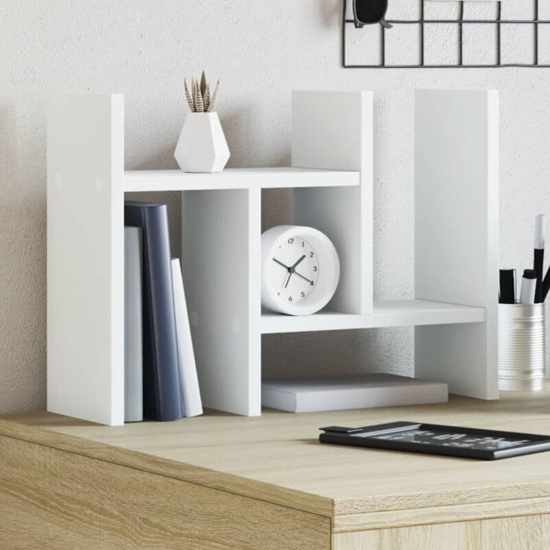 foto del prodotto organizer scrivania bianco 34,5x15,5x35,5 cm legno multistrato vidaxl