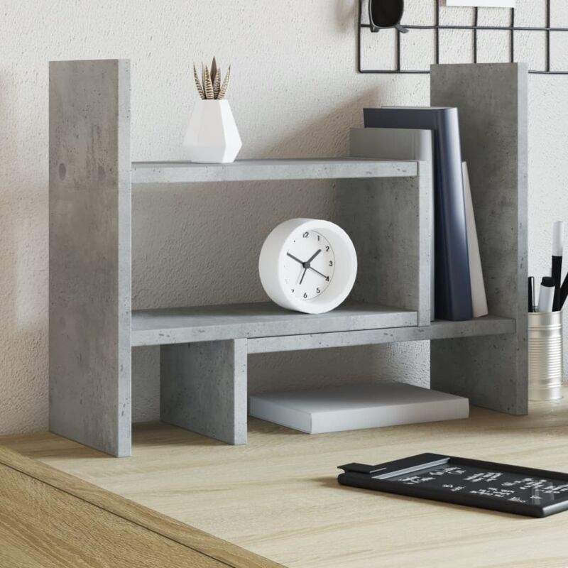 foto del prodotto organizer scrivania grigio cemento 38,5x17x39 legno multistrato vidaxl