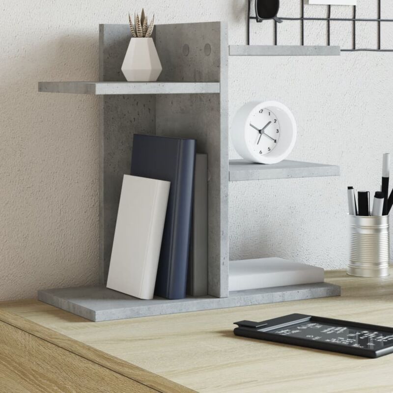 foto del prodotto organizer scrivania grigio cemento 42x21,5x42 cm multistrato vidaxl