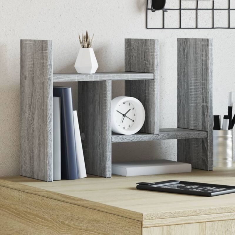 foto del prodotto organizer scrivania grigio sonoma 34,5x15,5x35,5 cm multistrato vidaxl