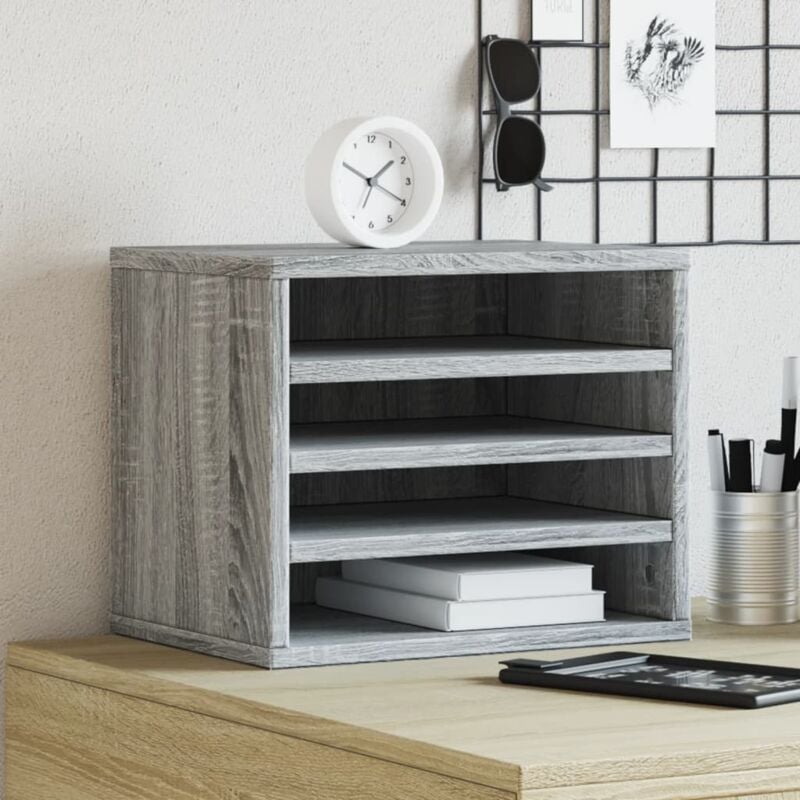 foto del prodotto organizer scrivania grigio sonoma 36x26x29,5 legno multistrato vidaxl