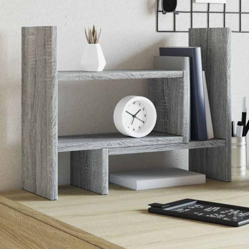 foto del prodotto organizer scrivania grigio sonoma 38,5x17x39 legno multistrato vidaxl