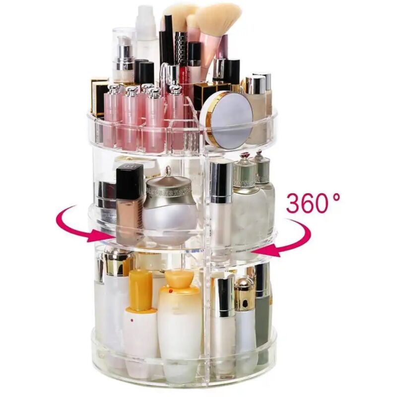 foto del prodotto organizer trucchi organizzatore girevole 360 gradi portatrucco rotante makeup