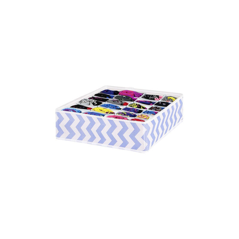foto del prodotto organizzatore per biancheria intima con 24 scomparti a zig zag blu.