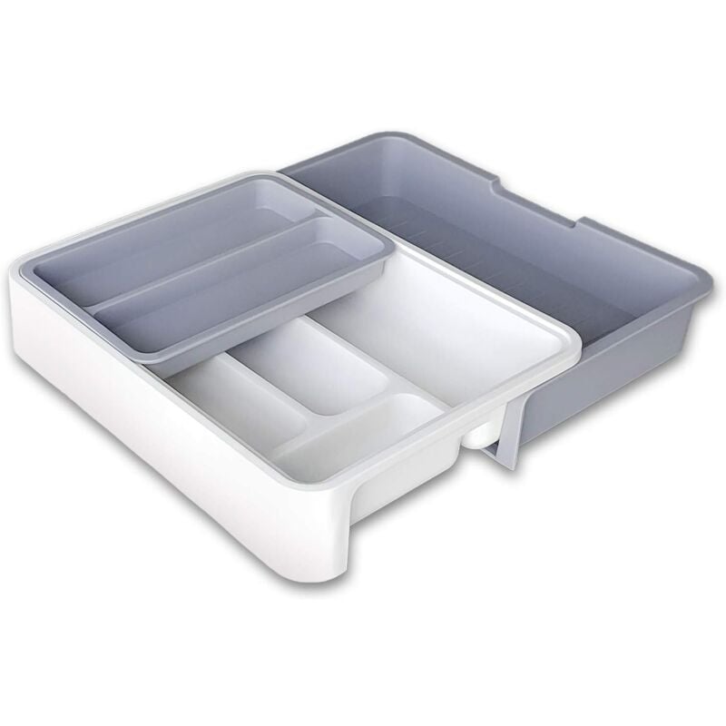 foto del prodotto organizzatore per cassetti da cucina organizzatore per posate espandibile portautensili e vassoio per posate