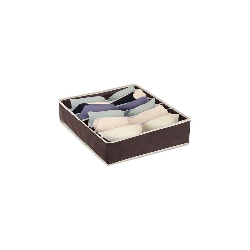 foto del prodotto organizzatore per cassetto per biancheria con 7 scomparti marrone
