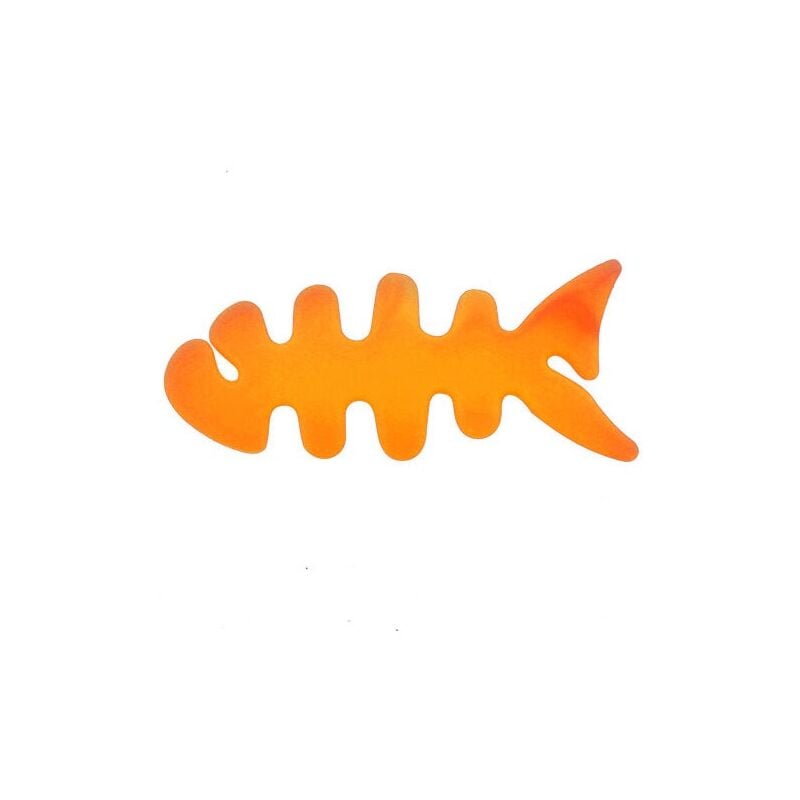 foto del prodotto organizzatore per cavi delle cuffie a forma di pesce, arancione