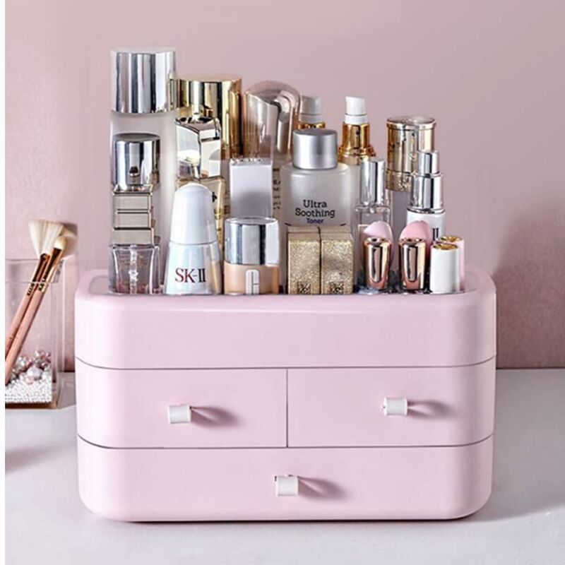 foto del prodotto organizzatore per il trucco con cassetti, organizer per cosmetici da appoggio, ideale per il bagno