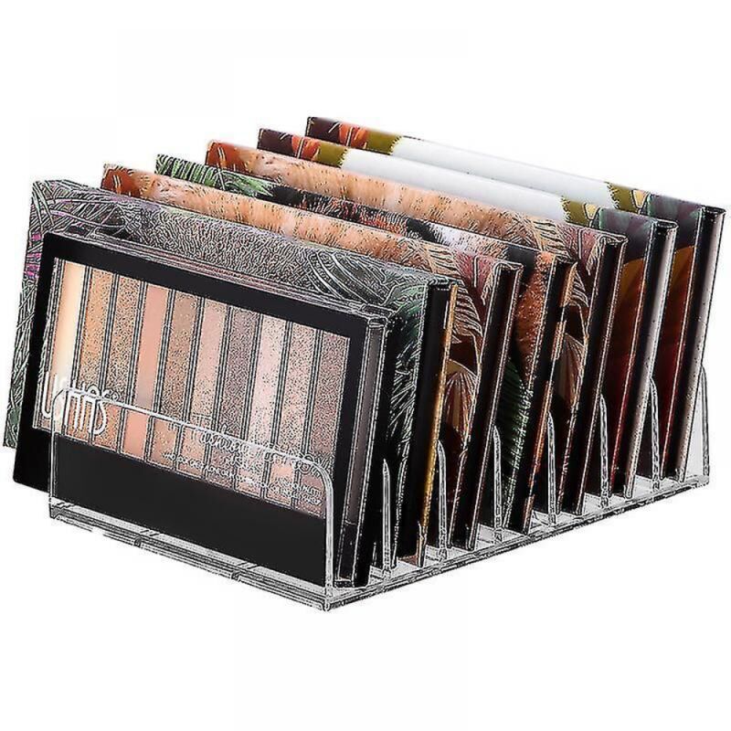 foto del prodotto organizzatore per il trucco per fard, contenitore per cosmetici, organizer per il trucco da scrivania, ombretto in plastica a 7 scomparti