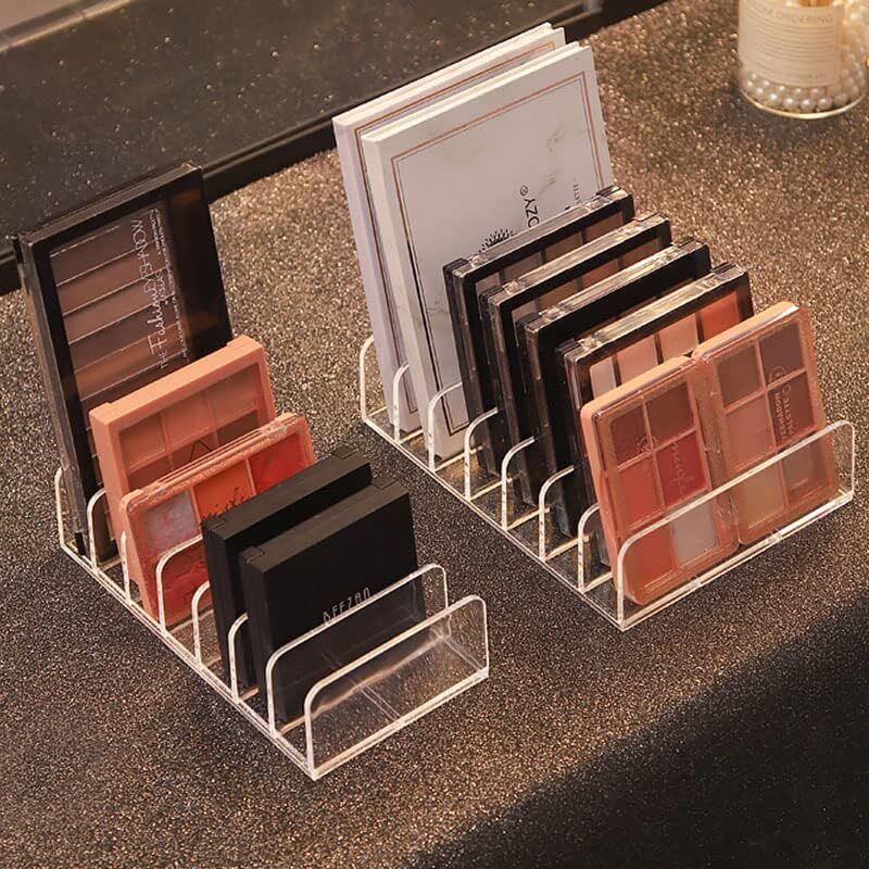 foto del prodotto organizzatore per tavolozze, organizzatore per trucco in plastica a 7 scomparti portaoggetti per cosmetici per ombretti, fard, per bancone del bagno,