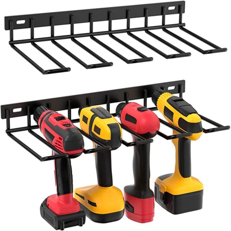 foto del prodotto organizzatore per utensili elettrici da parete, 4 scomparti, portautensili da garage, capanno degli attrezzi, 43 x 19 x 5 cm, 1 pz.
