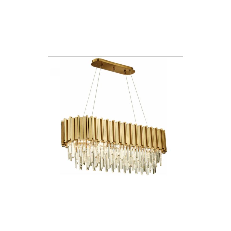foto del prodotto organo a canne variante in ottone lampadario lungo lampadario di cristallo oblungo 80 cm