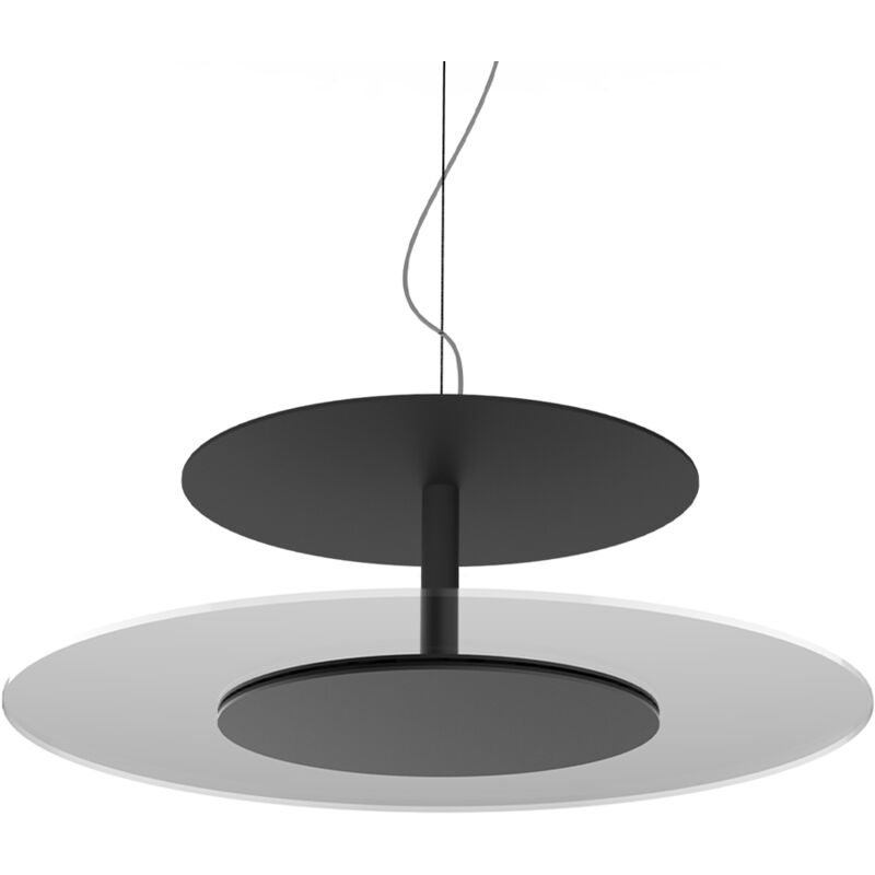 foto del prodotto orient sospensione, led integrato, 12w, 4000k, plexiglas metallo, nero opaco, d.40cm lumicom