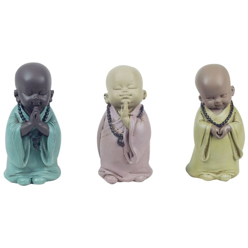 foto del prodotto origen signes grimalt figure di figure di buddha monk 3 set diverso 3u multicolor buddhas 7x6x13cm 20765
