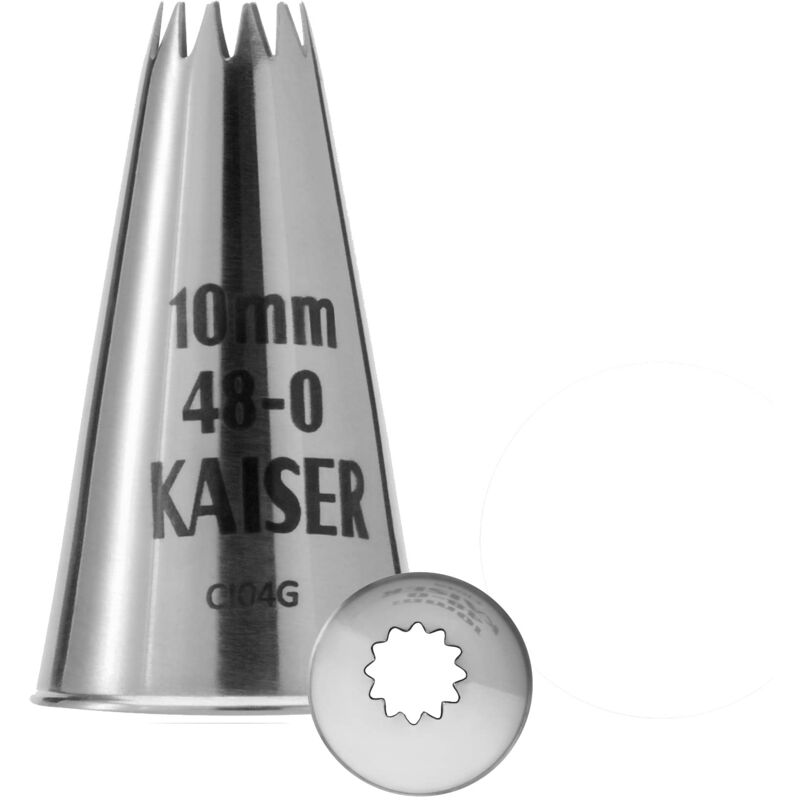 foto del prodotto original kaiser bocca corona, acciaio inossidabile, senza battute e senza bordo, 10 mm