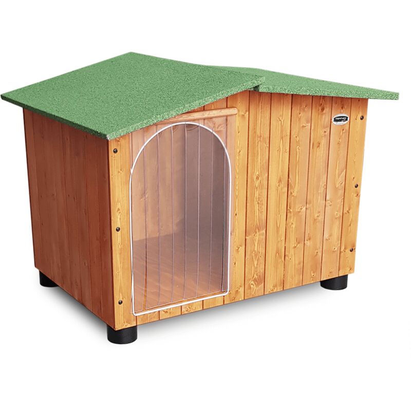 foto del prodotto original legno italia cuccia in legno per cani da esterno tendina omaggio mod. oasi made in italy d pastore 102x80xh80 tendina omaggio