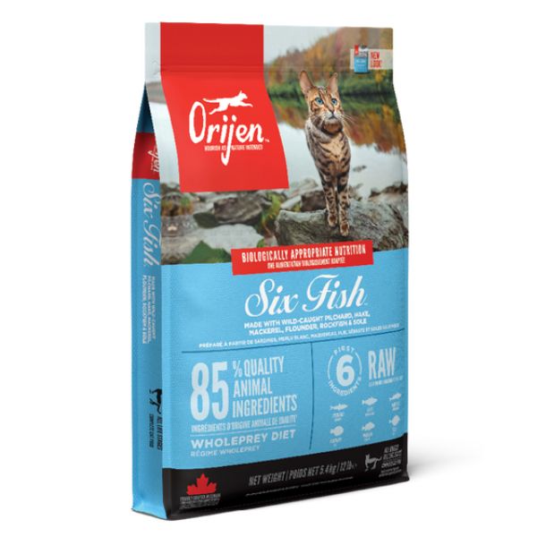 foto del prodotto orijen six fish cat food - 5,4 kg - croccantini per gatti - spedizione gratis da 39€