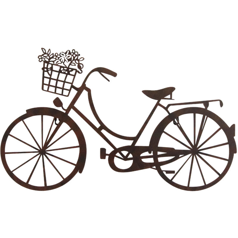 foto del prodotto ornamento da parete per bicicletta con applique vintage in metallo grigio 38x64x1 cm signes grimalt
