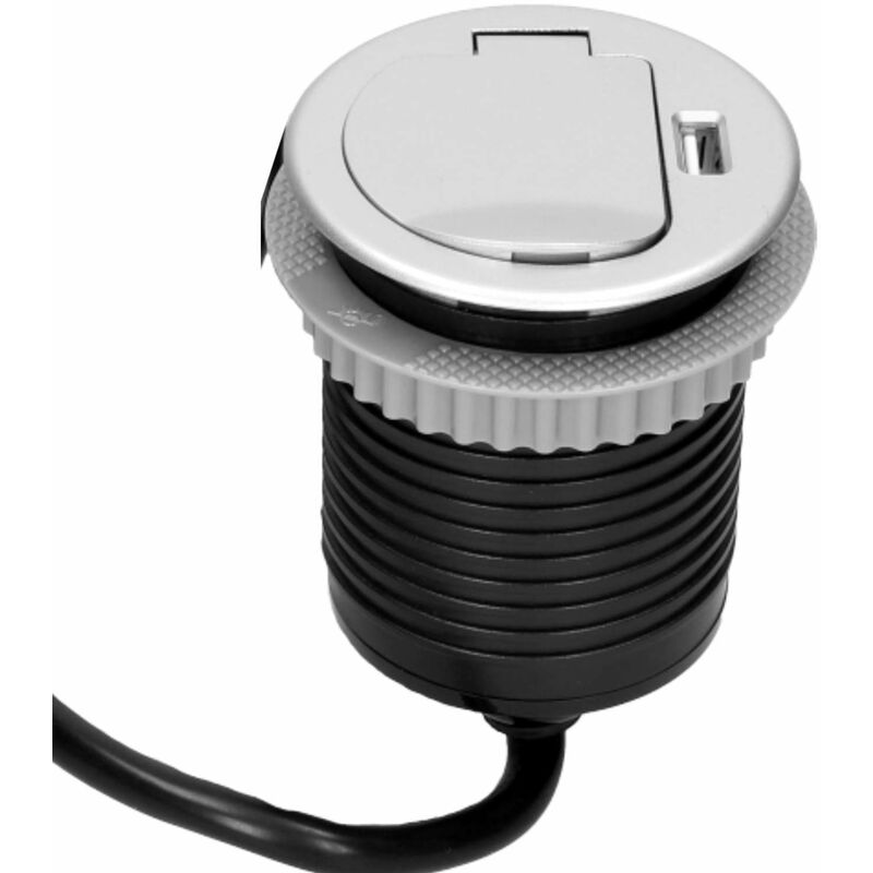 foto del prodotto orno ae 1373 gs ciabatta elettrica a scomparsa, 1 presa 1 usb, 3680 w, lunghezza cavo 1,8 m