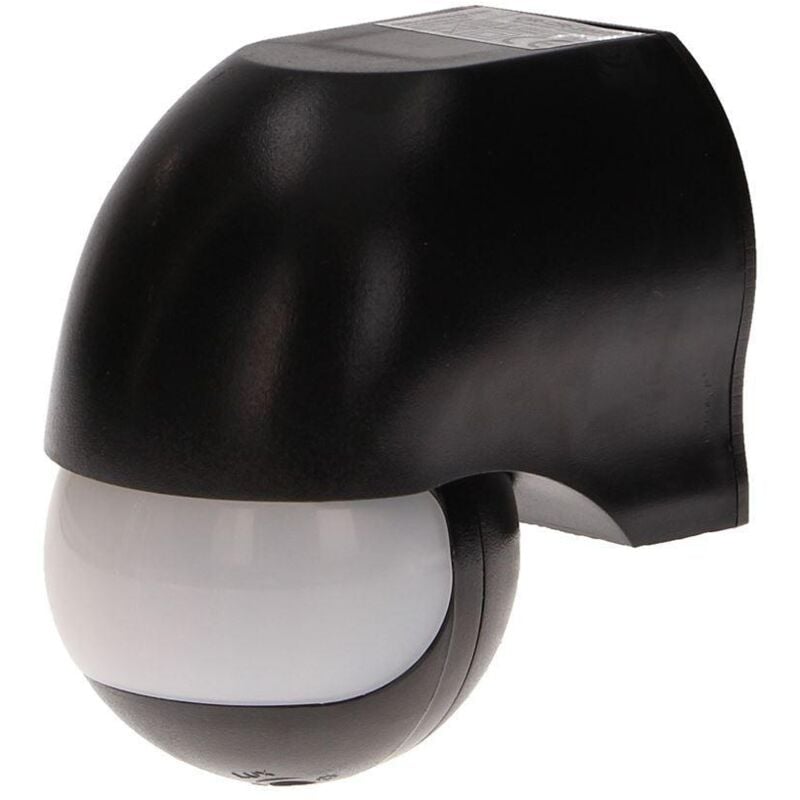 foto del prodotto orno or- cr-204 sensore movimento impermeabile all'esterno con sensore crepuscolare ip44 12m 180° 1200w montaggio a superficie impostazione del tempo (nero)