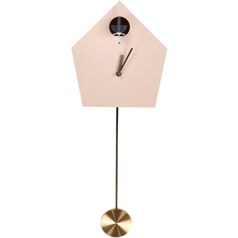 foto del prodotto orologio a cuc da parete 24 x 63 cm design per bambini plastica senza numeri mdf pendolo rosa arbaz