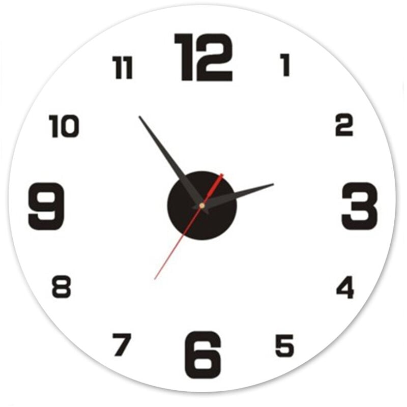 foto del prodotto orologio adesivo da parete tondo da 50 cm con numeri nero
